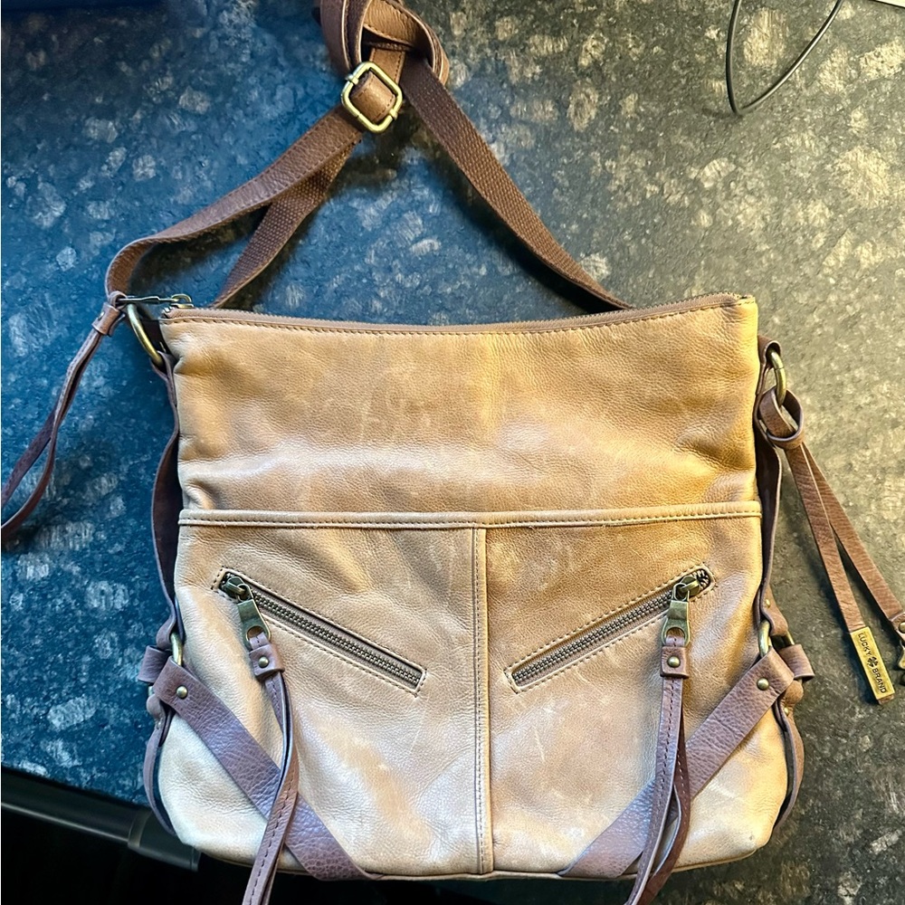 Lucky Brand Tan Leather Crossbody Bag
